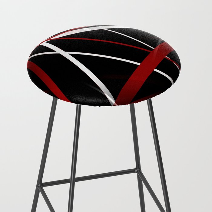 Seamless Red and White Stripes on A Black Background Stool Gallery Image 2