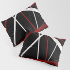 Seamless Red and White Stripes on A Black Background Pillow Sham Gallery Image 3