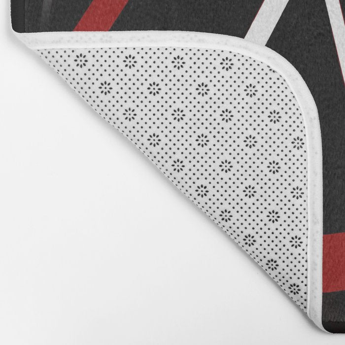 Seamless Red and White Stripes on A Black Background Bath Mat Gallery Image 2