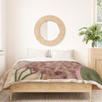 Garden Lilac Flower Painting in Purple & Peach Duvet Cover Gallery Image 3