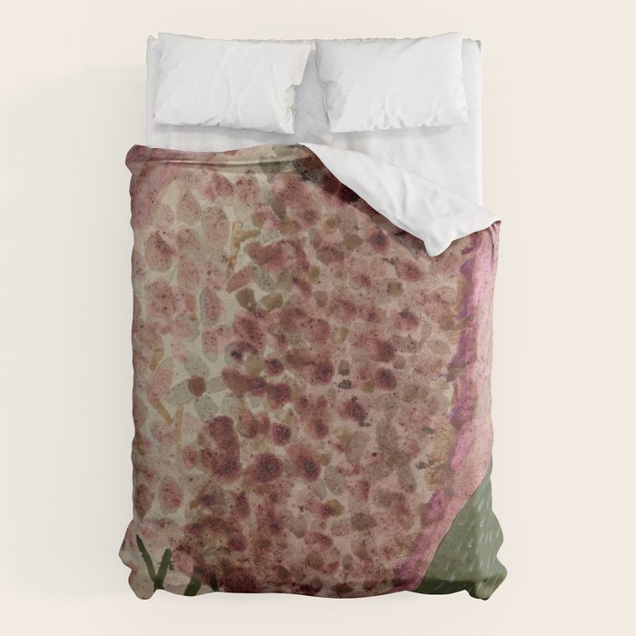 Garden Lilac Flower Painting in Purple & Peach Duvet Cover Gallery Image 6