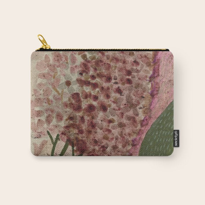 Garden Lilac Flower Painting in Purple & Peach Carry All Pouch Gallery Image 1
