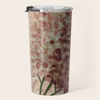 Garden Lilac Flower Painting in Purple & Peach Travel Mug Gallery Image 3