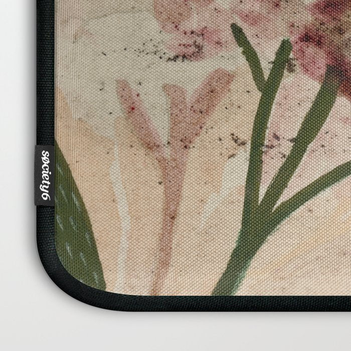 Garden Lilac Flower Painting in Purple & Peach Laptop Sleeve Gallery Image 3