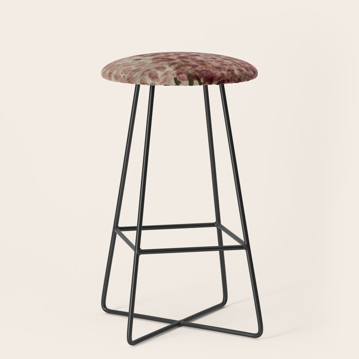 Garden Lilac Flower Painting in Purple & Peach Stool Gallery Image 1