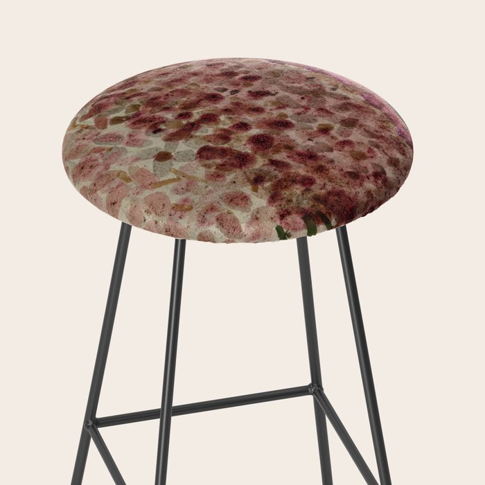 Garden Lilac Flower Painting in Purple & Peach Stool Gallery Image 2