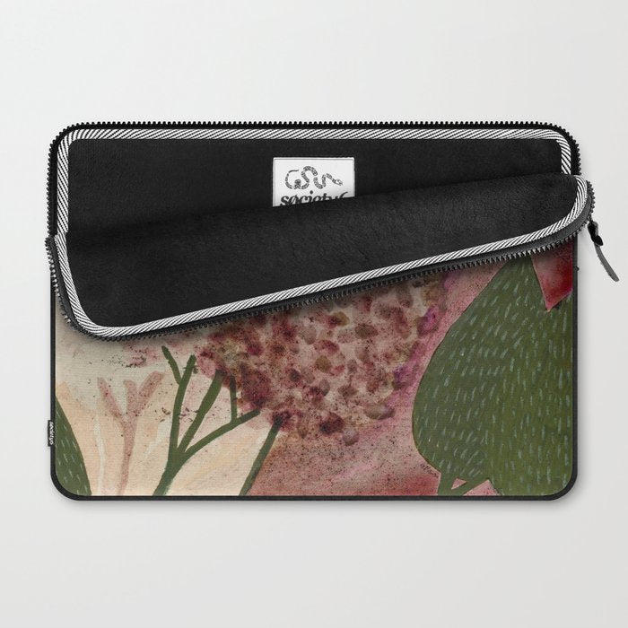 Garden Lilac Flower Painting in Purple & Peach Laptop Sleeve Gallery Image 2