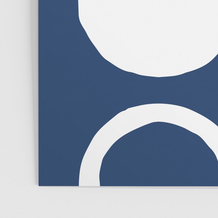 Mid Century Modern Circle and Dot Pattern 240 Navy Blue Poster Gallery Image 3