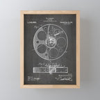 Film Reel Patent - Classic Cinema Art - Black Chalkboard Mini Art Print Gallery Image 1