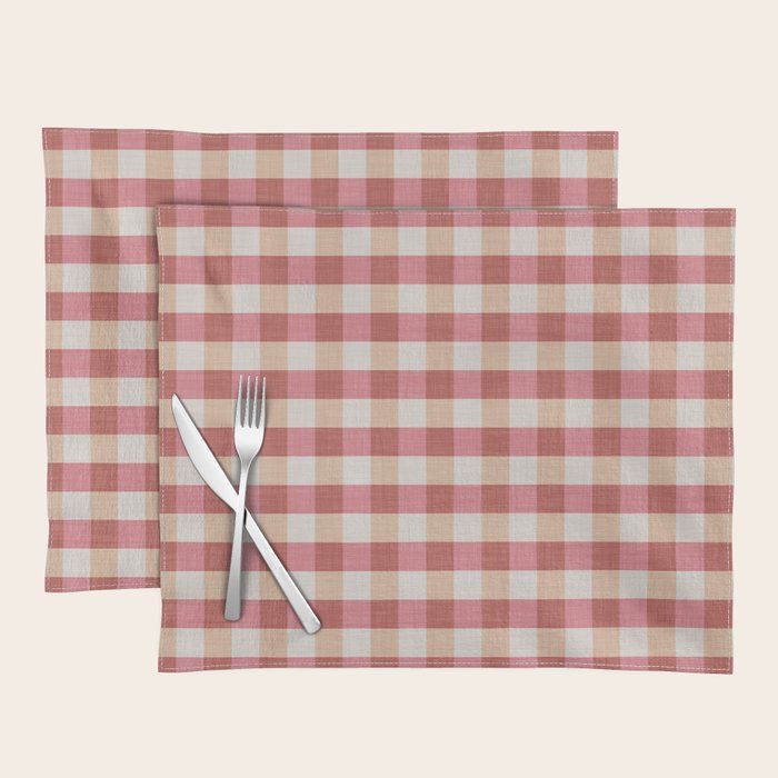 Cozy Gingham in Pink Placemat Gallery Image 1
