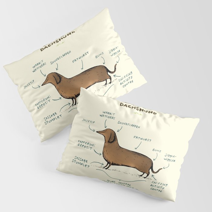 Anatomy of a Dachshund Pillow Sham Gallery Image 3