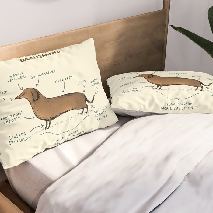 Anatomy of a Dachshund Pillow Sham Gallery Image 2