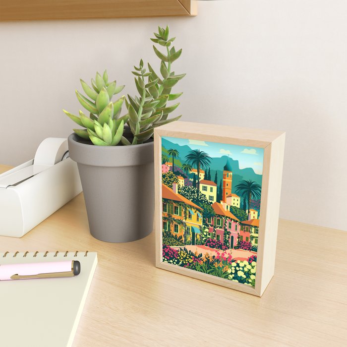 Romantic Italian Landscape Lake Como Colorful European Landscape Art Mini Art Print Gallery Image 2