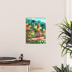 Romantic Italian Landscape Lake Como Colorful European Landscape Art Poster Gallery Image 2