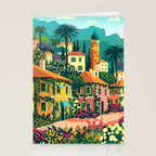 Romantic Italian Landscape Lake Como Colorful European Landscape Art Stationery Card Gallery Image 2