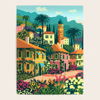 Romantic Italian Landscape Lake Como Colorful European Landscape Art Poster Gallery Image 4
