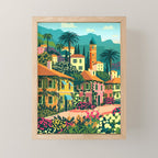 Romantic Italian Landscape Lake Como Colorful European Landscape Art Mini Art Print Gallery Image 1