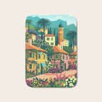 Romantic Italian Landscape Lake Como Colorful European Landscape Art Bath Mat Gallery Image 1