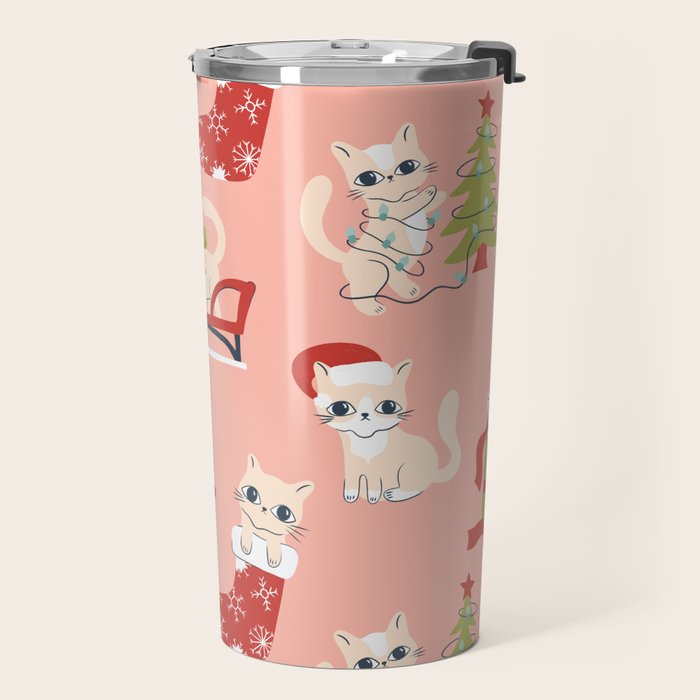 Cute Christmas Cats Travel Mug Gallery Image 2