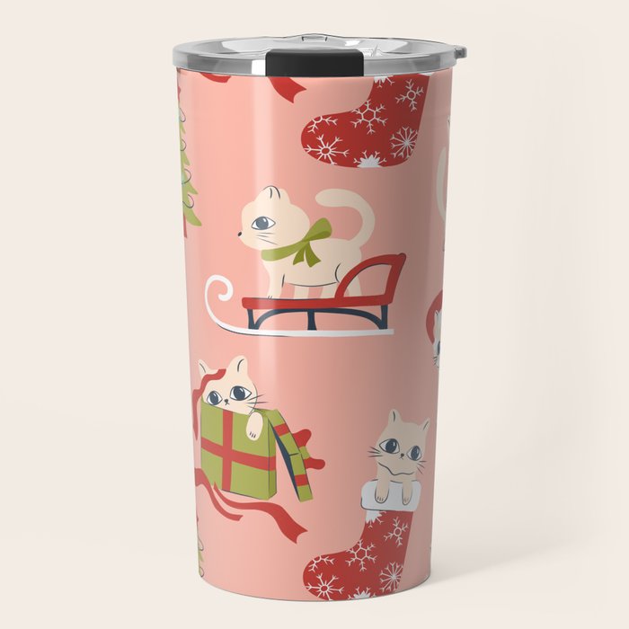 Cute Christmas Cats Travel Mug Gallery Image 1