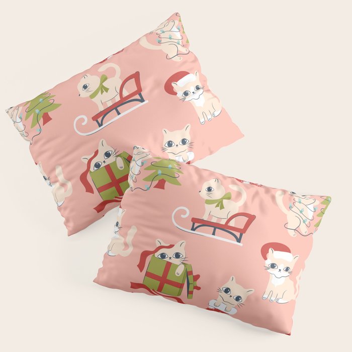 Cute Christmas Cats Pillow Sham Gallery Image 3