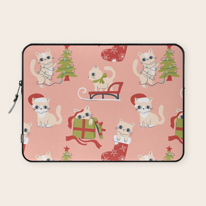 Cute Christmas Cats Laptop Sleeve Gallery Image 1