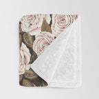 A Realm Of Roses - Dark Academia Pink Throw Blanket Gallery Image 3
