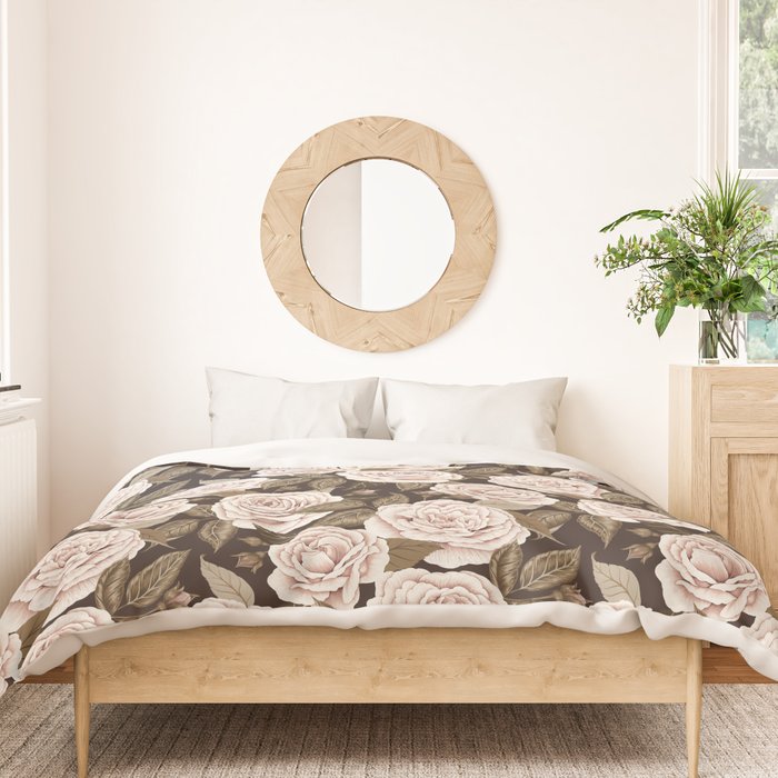 A Realm Of Roses - Dark Academia Pink Duvet Cover Gallery Image 3