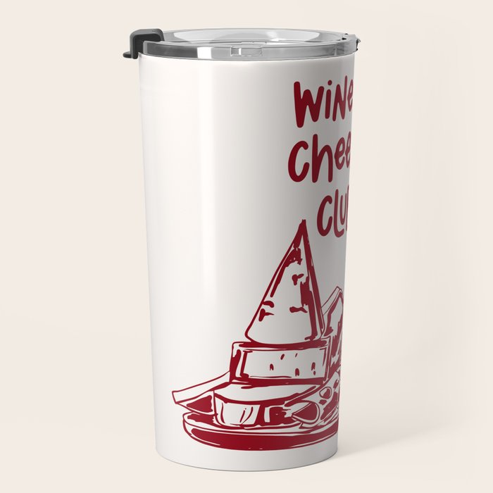 Wine  and  Cheese Club Doodle Illustration Travel Mug Gallery Image 3