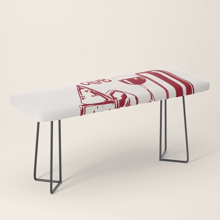 Wine  and  Cheese Club Doodle Illustration Bench Gallery Image 1