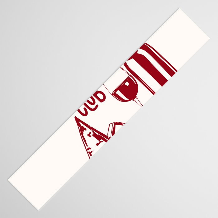 Wine  and  Cheese Club Doodle Illustration Table Runner Gallery Image 3