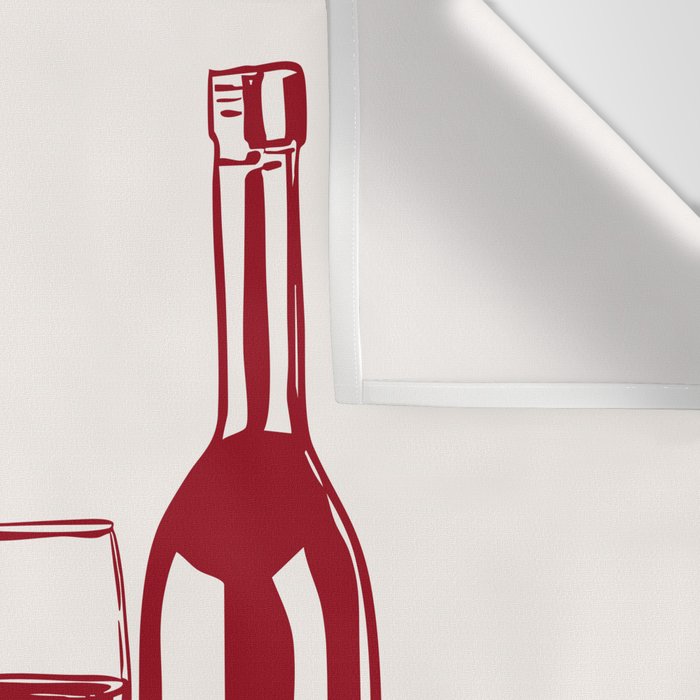 Wine  and  Cheese Club Doodle Illustration Wall Tapestry Gallery Image 3