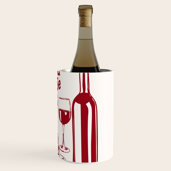 Wine  and  Cheese Club Doodle Illustration Wine Chiller Gallery Image 3