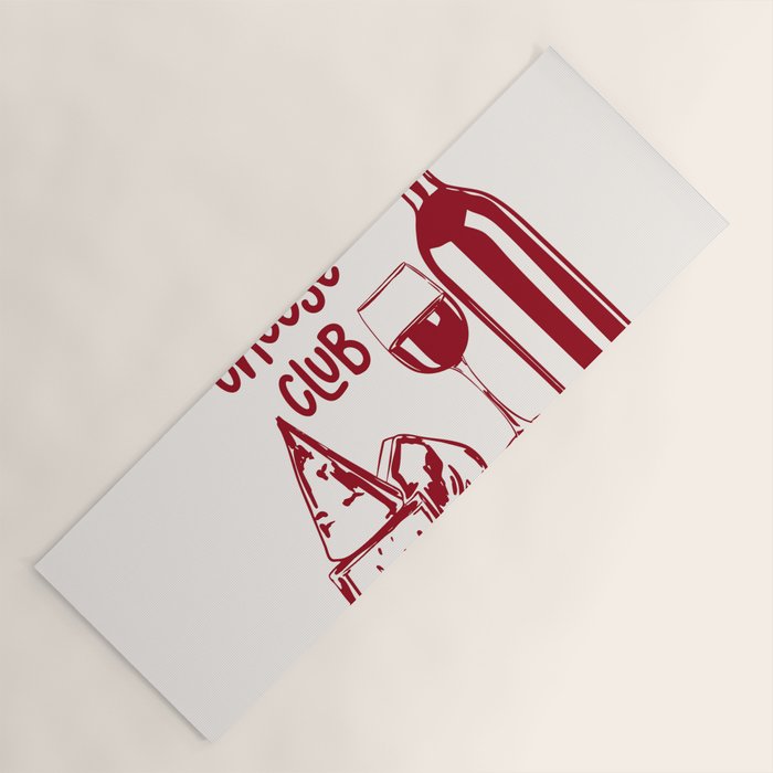 Wine  and  Cheese Club Doodle Illustration Yoga Mat Gallery Image 1