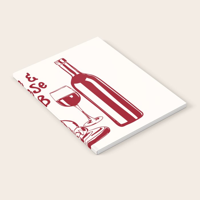 Wine  and  Cheese Club Doodle Illustration Notebook Gallery Image 2