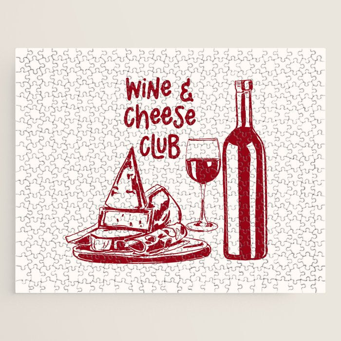 Wine  and  Cheese Club Doodle Illustration Jigsaw Puzzle Gallery Image 1
