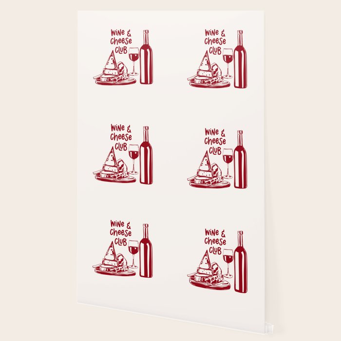 Wine  and  Cheese Club Doodle Illustration Wallpaper Gallery Image 2