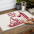 Wine  and  Cheese Club Doodle Illustration Outdoor Rug Gallery Image 2