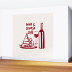 Wine  and  Cheese Club Doodle Illustration Wall Mural Gallery Image 2