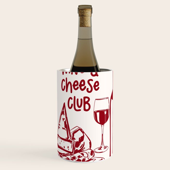 Wine  and  Cheese Club Doodle Illustration Wine Chiller Gallery Image 1