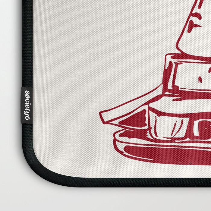 Wine  and  Cheese Club Doodle Illustration Laptop Sleeve Gallery Image 3