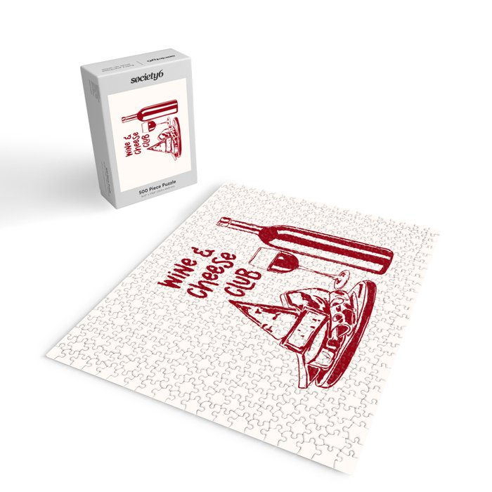 Wine  and  Cheese Club Doodle Illustration Jigsaw Puzzle Gallery Image 2
