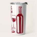 Wine  and  Cheese Club Doodle Illustration Travel Mug Gallery Image 2