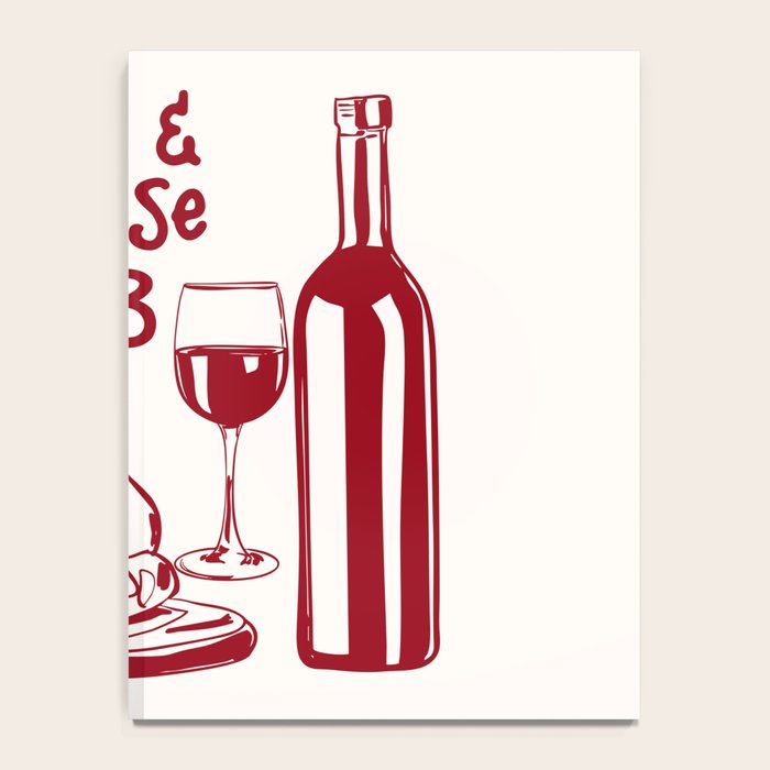 Wine  and  Cheese Club Doodle Illustration Notebook Gallery Image 4