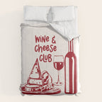 Wine  and  Cheese Club Doodle Illustration Comforter Gallery Image 6