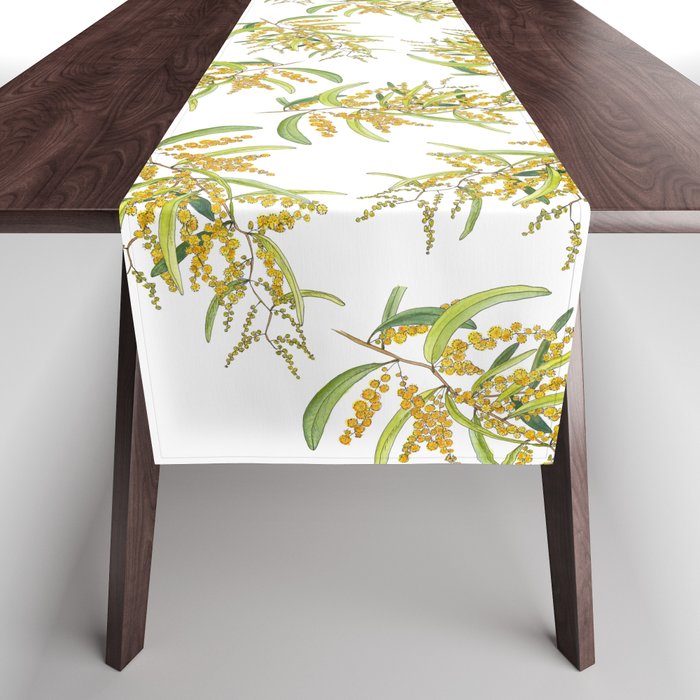 Australian Wattle Flower, Illustration Table Runner Gallery Image 1