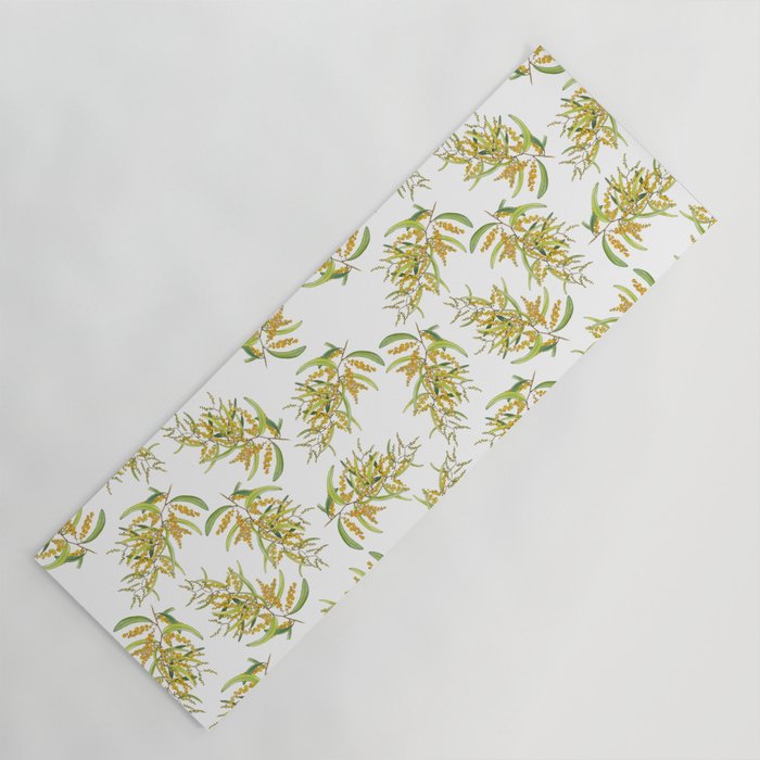 Australian Wattle Flower, Illustration Yoga Mat Gallery Image 1