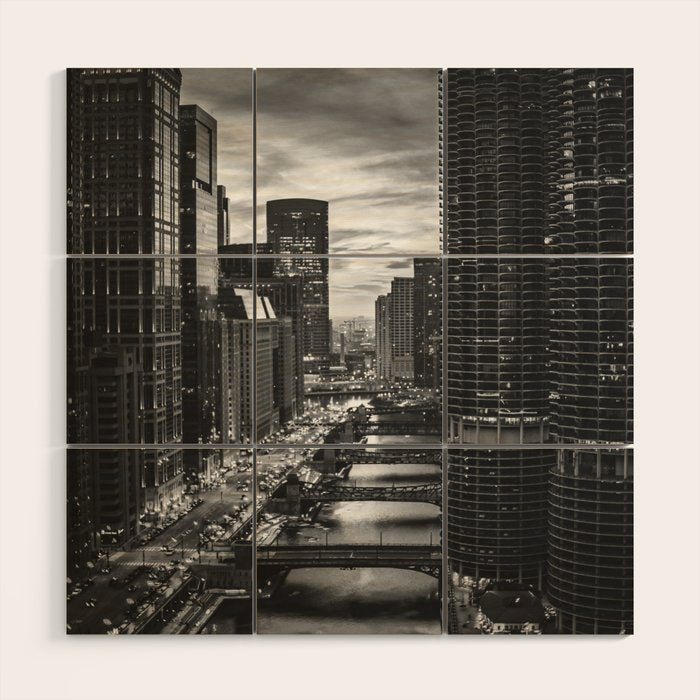 Chicago Skyline Wood Wall Art Gallery Image 1