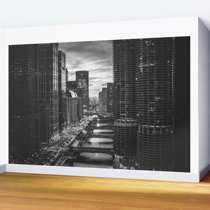 Chicago Skyline Wall Mural Gallery Image 2