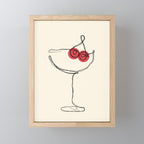 Minimalist Cherry Cosmo Cocktail Drink Mini Art Print Gallery Image 1